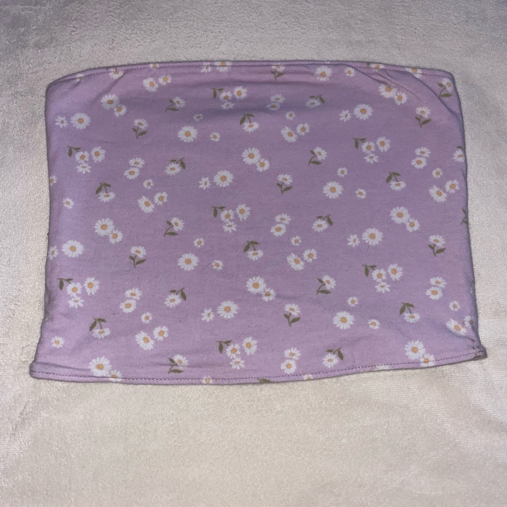 Light purple floral tube top - hollister - size small